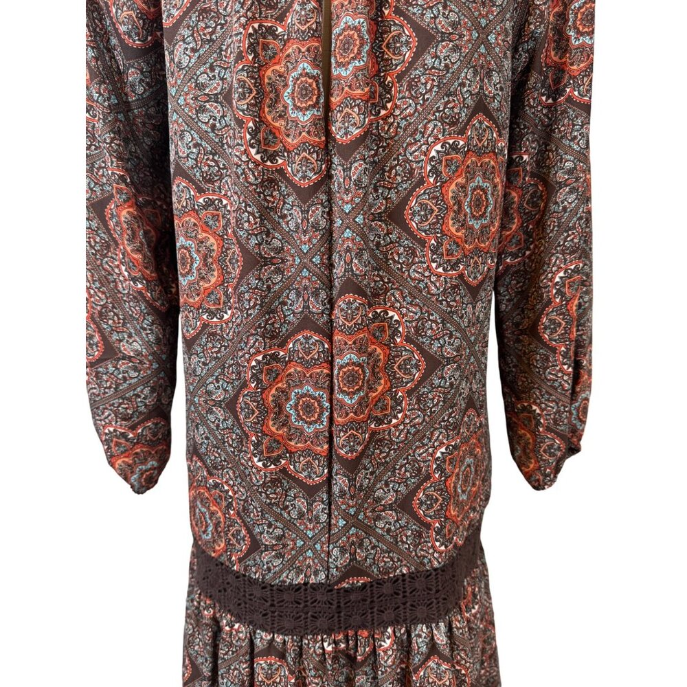2/$30 Daniel Rainn M Paisley Dress Boho Style with Crochet Details NWT - Picture 11 of 15